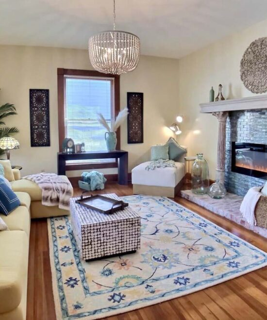 1908 Ridgeway House Living Room & Fireplace